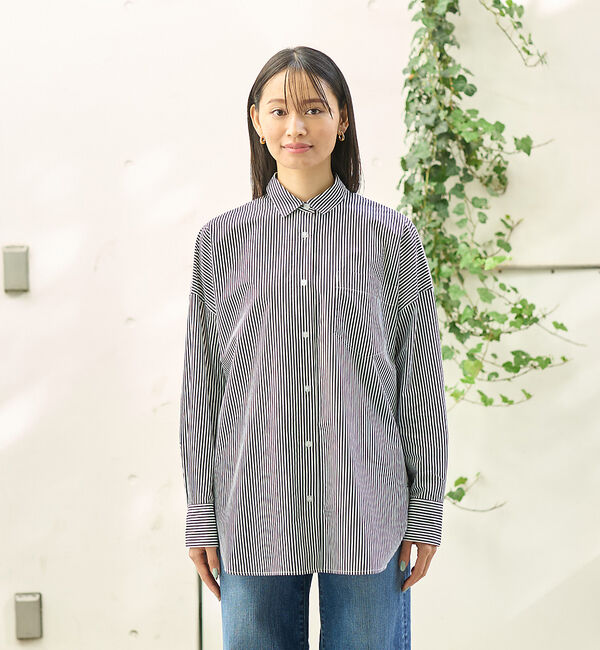 Rouge vif「ストライプタックフォルムシャツ」|シャツ・ブラウス|