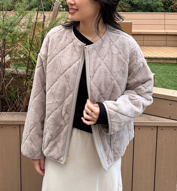 Rouge vif「リバーシブルパネトレーションファーキルトブルゾン」|ブルゾン・スタジャン|