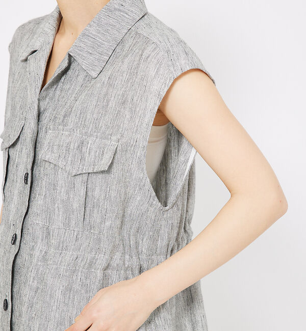 qualite「ラメスラブリネンサファリジレ」|ベスト・ジレ|