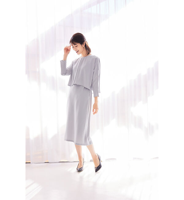 abahouse mavie「【セレモニー対応】バックフレアロングスリーブ&タイトスカートセットアップ」|シャツ・ブラウス|