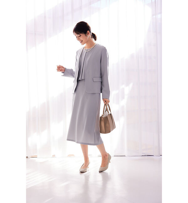 abahouse mavie「【セレモニー対応】バックフレアロングスリーブ&タイトスカートセットアップ」|シャツ・ブラウス|