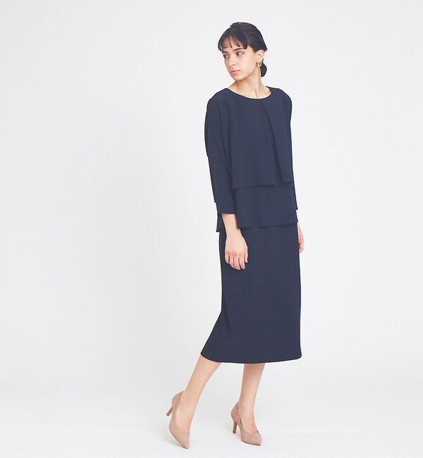 abahouse mavie「【セレモニー対応】バックフレアロングスリーブ&タイトスカートセットアップ」|シャツ・ブラウス|