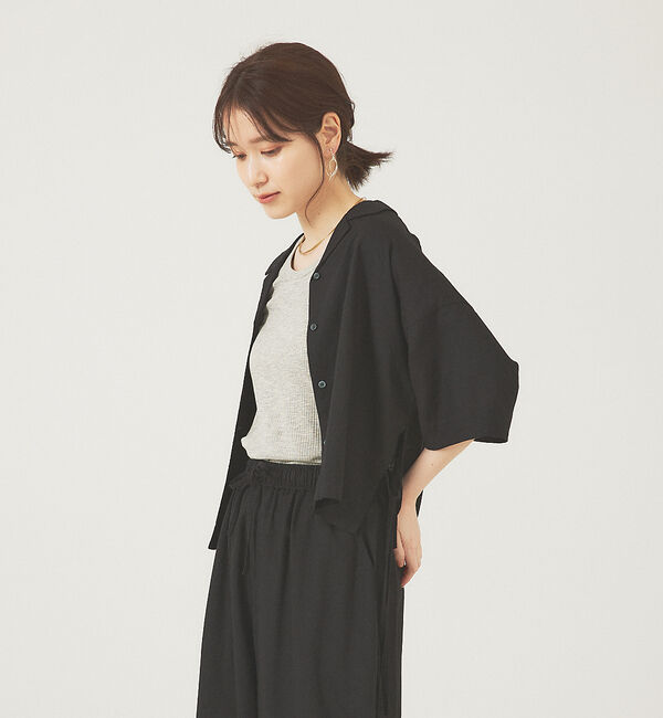 abahouse mavie「レーヨンリネンショートシャツ」|シャツ・ブラウス|