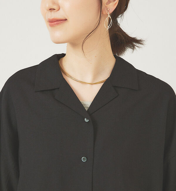 abahouse mavie「レーヨンリネンショートシャツ」|シャツ・ブラウス|