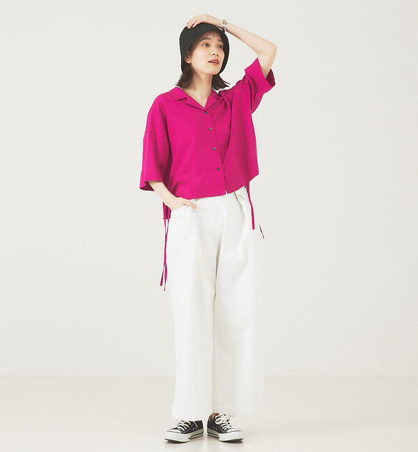 abahouse mavie「レーヨンリネンショートシャツ」|シャツ・ブラウス|