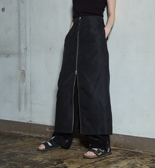 NOMINE「ジャガード ジップ スカート」|スカート|ブラック