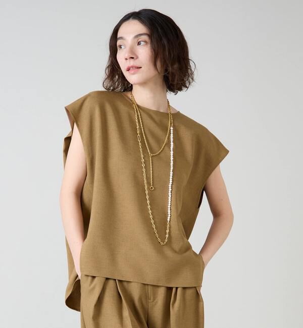 Liesse「クルーネックブラウス」|シャツ・ブラウス|ブラウン