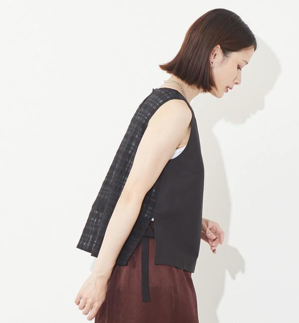 Soffitto「コットンリネンバックシアーブラウス」|シャツ・ブラウス|