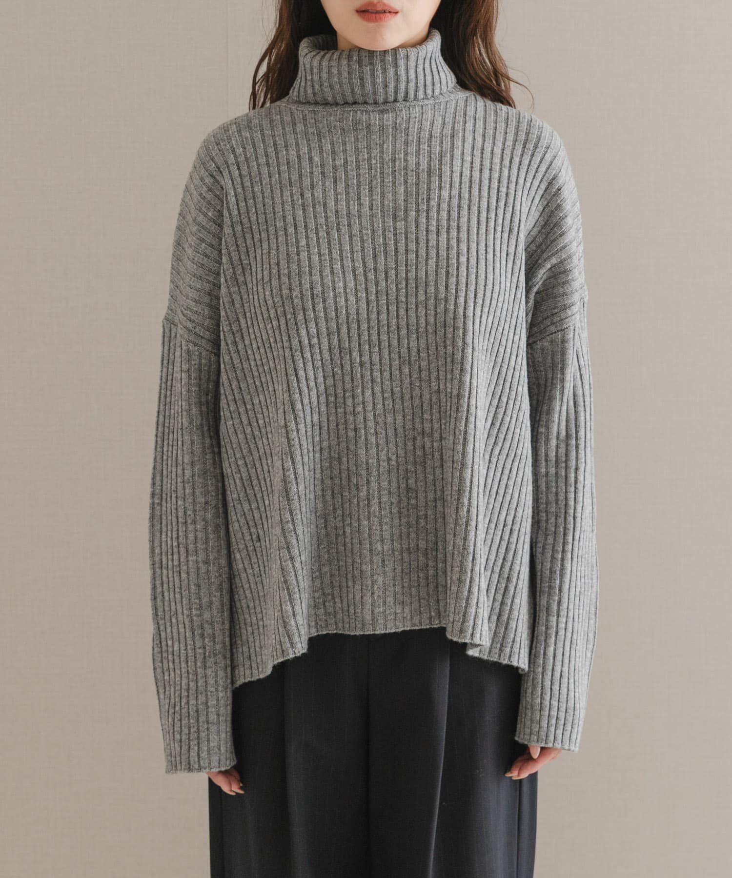 URBAN RESEARCH ROSSO「マシーンウォッシュ ワイドリブニット」|ニット・セーター|