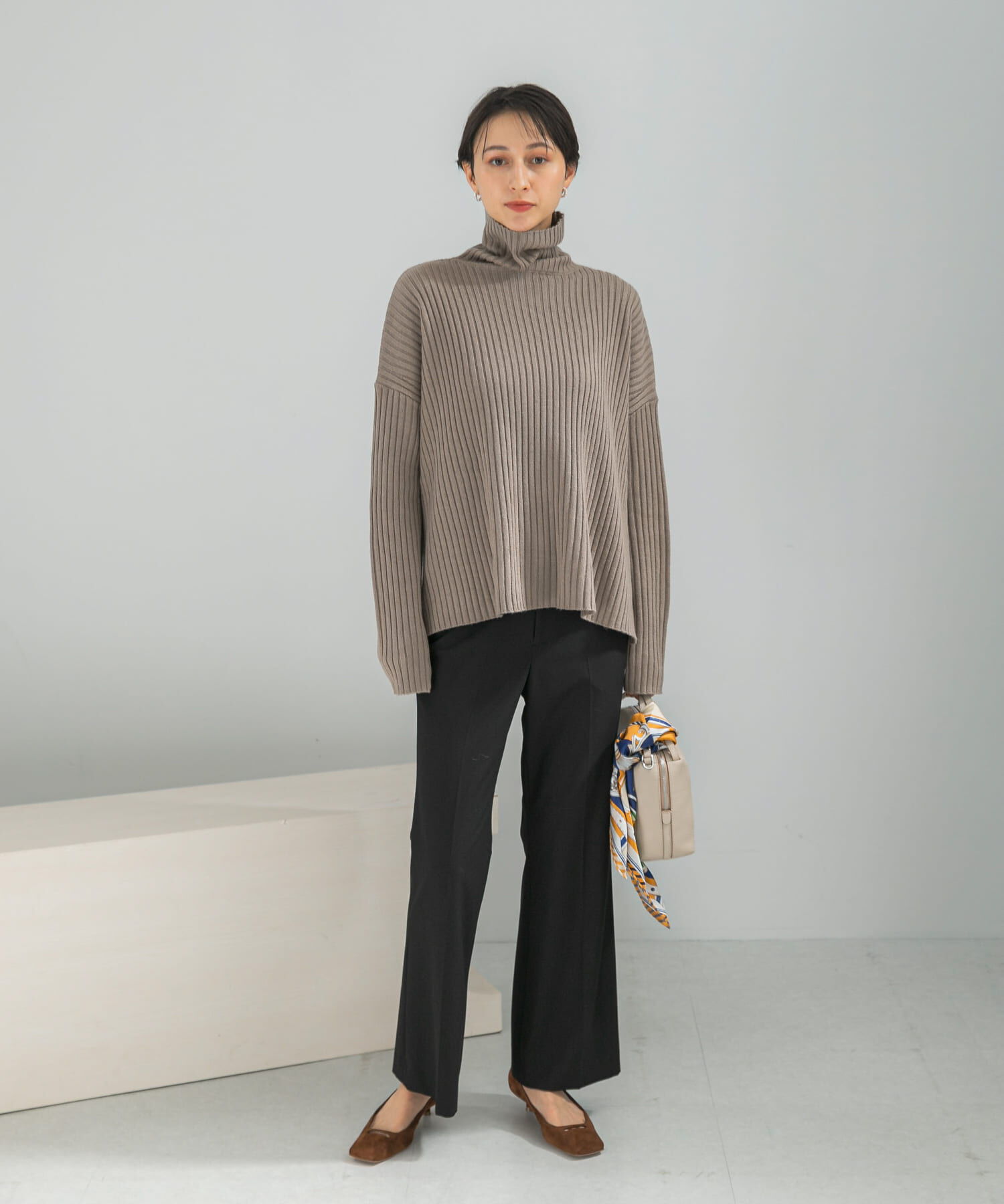 URBAN RESEARCH ROSSO「マシーンウォッシュ ワイドリブニット」|ニット・セーター|