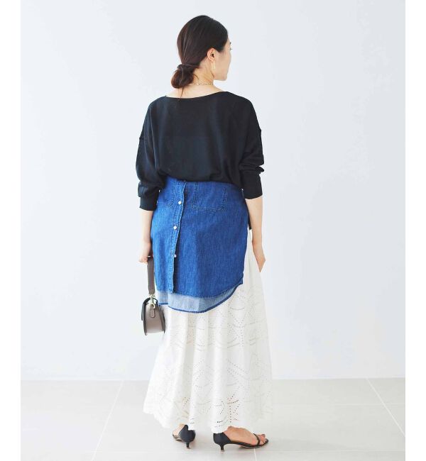 le.coeur blanc「《手洗い可能》カットワークレースギャザースカート」|スカート|