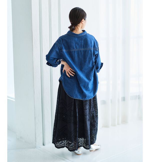 le.coeur blanc「《手洗い可能》カットワークレースギャザースカート」|スカート|