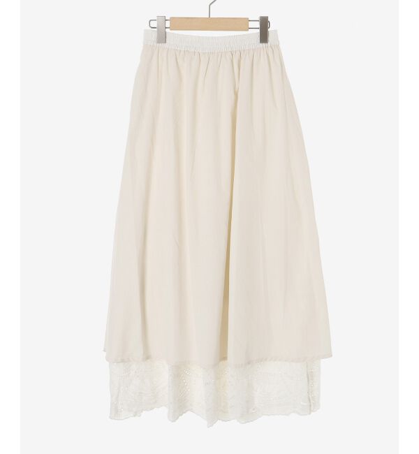 le.coeur blanc「《手洗い可能》カットワークレースギャザースカート」|スカート|