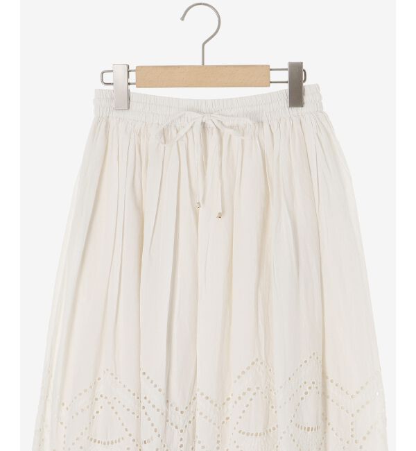 le.coeur blanc「《手洗い可能》カットワークレースギャザースカート」|スカート|