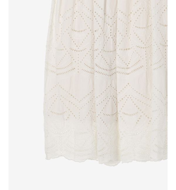 le.coeur blanc「《手洗い可能》カットワークレースギャザースカート」|スカート|