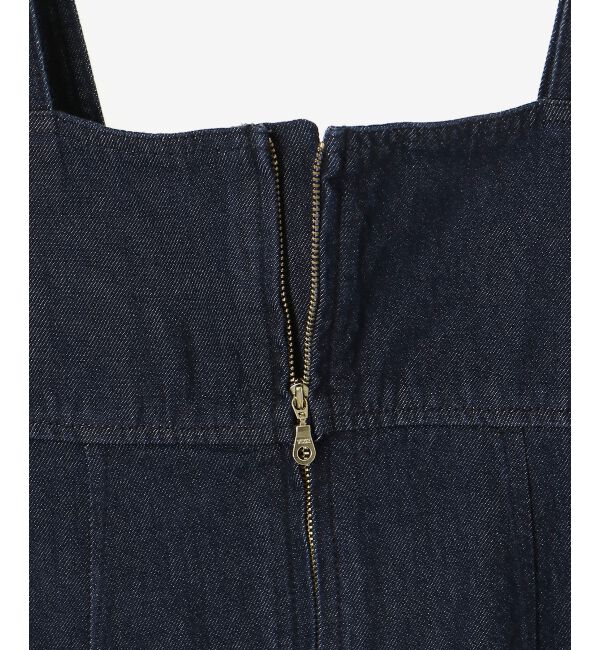 le.coeur blanc「フロントジップデニムジャンスカ」|ジャンパースカート|