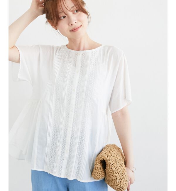  「Fanakaレース2wayブラウス」|シャツ・ブラウス|オフ