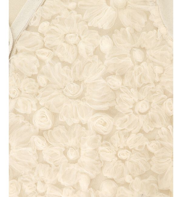  「チュール刺繍ハーフスリーブカーディガン」|カーディガン|