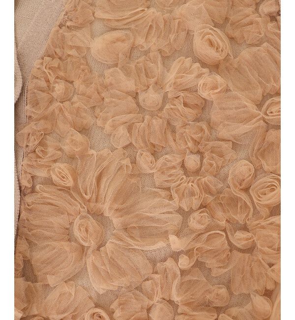  「チュール刺繍ハーフスリーブカーディガン」|カーディガン|