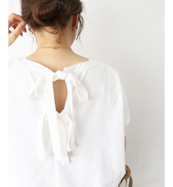  「《WEB限定アイテム》バックリボンデザイントップス」|Tシャツ・カットソー|オフ