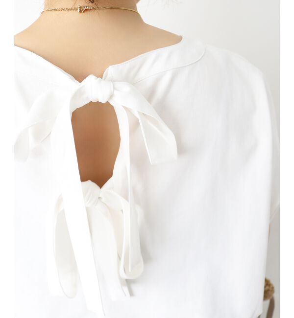  「《WEB限定アイテム》バックリボンデザイントップス」|Tシャツ・カットソー|