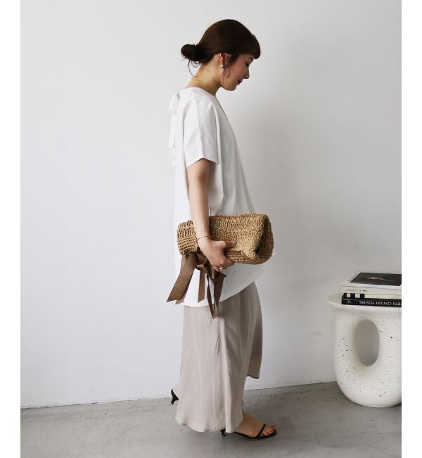  「《WEB限定アイテム》バックリボンデザイントップス」|Tシャツ・カットソー|