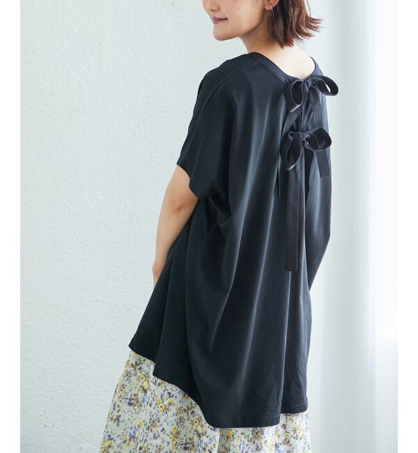  「《WEB限定アイテム》バックリボンデザイントップス」|Tシャツ・カットソー|