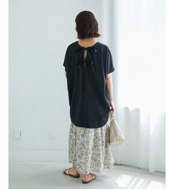  「《WEB限定アイテム》バックリボンデザイントップス」|Tシャツ・カットソー|