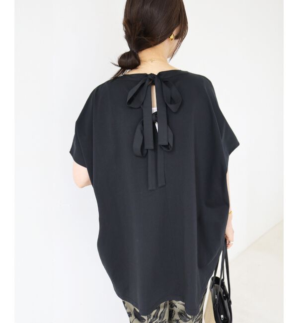  「《WEB限定アイテム》バックリボンデザイントップス」|Tシャツ・カットソー|