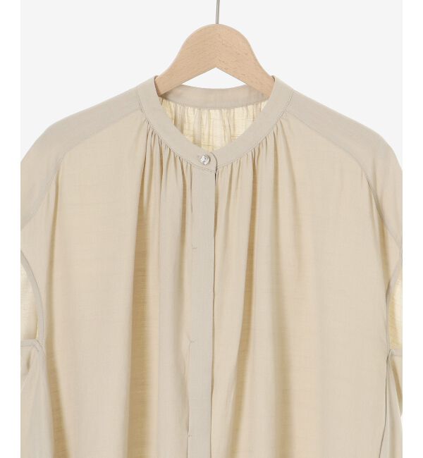  「《手洗い可能》T/R追撚フレンチスリーブブラウス」|シャツ・ブラウス|
