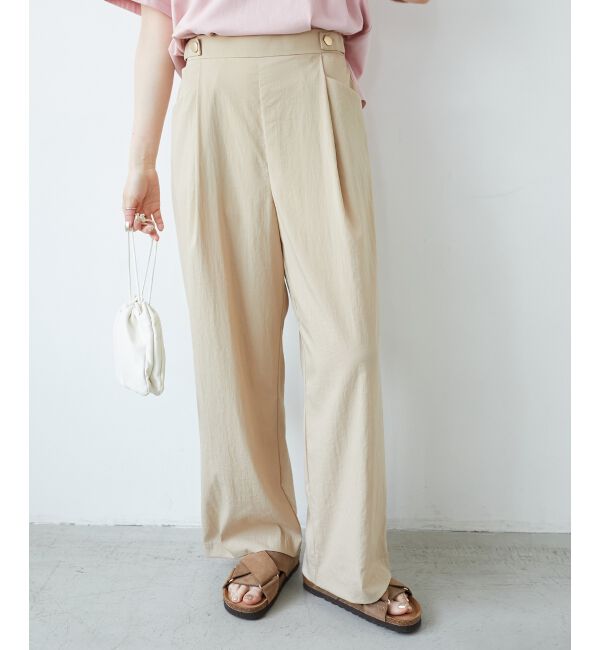  「《手洗い可能》RNストレッチセミワイドタックパンツ」|その他|