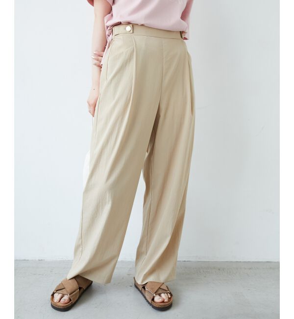  「《手洗い可能》RNストレッチセミワイドタックパンツ」|その他|