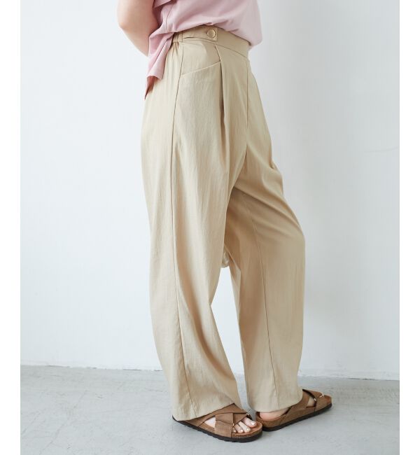  「《手洗い可能》RNストレッチセミワイドタックパンツ」|その他|