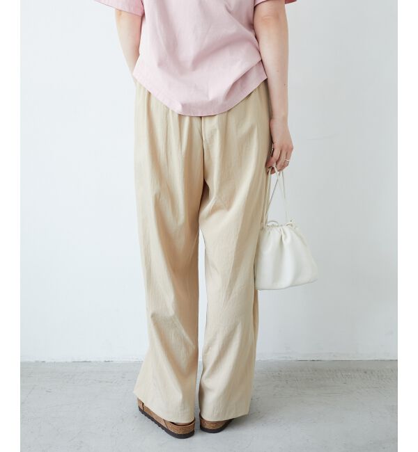  「《手洗い可能》RNストレッチセミワイドタックパンツ」|その他|