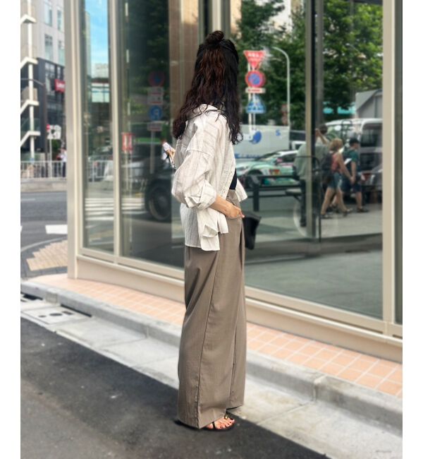  「《手洗い可能》RNストレッチセミワイドタックパンツ」|その他|