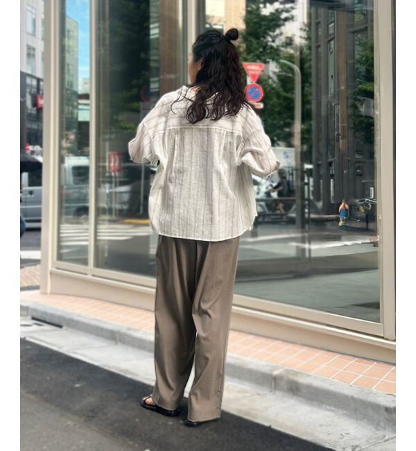  「《手洗い可能》RNストレッチセミワイドタックパンツ」|その他|