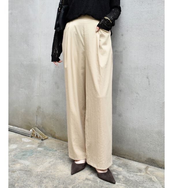  「《手洗い可能》RNストレッチセミワイドタックパンツ」|その他|