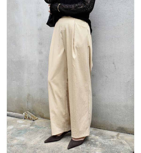  「《手洗い可能》RNストレッチセミワイドタックパンツ」|その他|