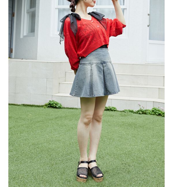  「エンブロイダリーチュールサンダル」|サンダル|