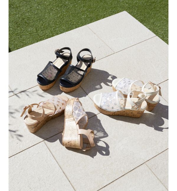  「エンブロイダリーチュールサンダル」|サンダル|