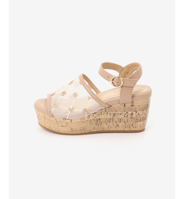  「エンブロイダリーチュールサンダル」|サンダル|