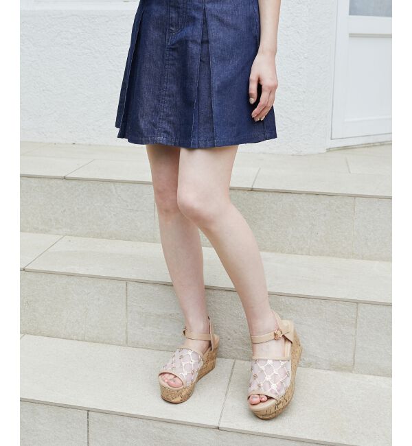  「エンブロイダリーチュールサンダル」|サンダル|