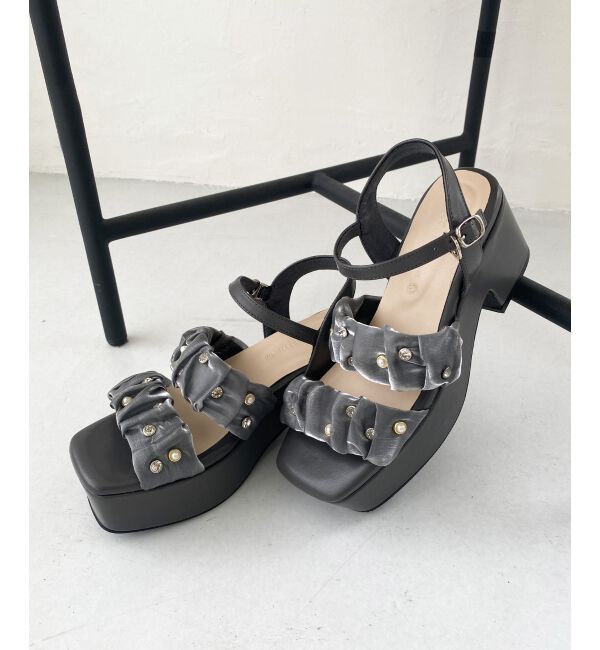 MAJESTICLEGON「シアービジュー厚底サンダル」|サンダル|