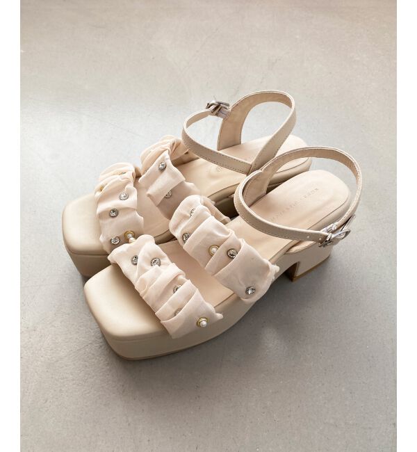 MAJESTICLEGON「シアービジュー厚底サンダル」|サンダル|