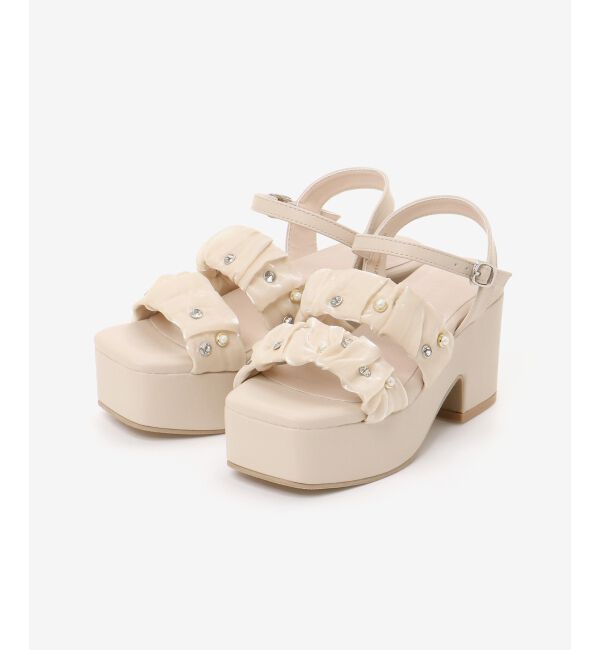 MAJESTICLEGON「シアービジュー厚底サンダル」|サンダル|