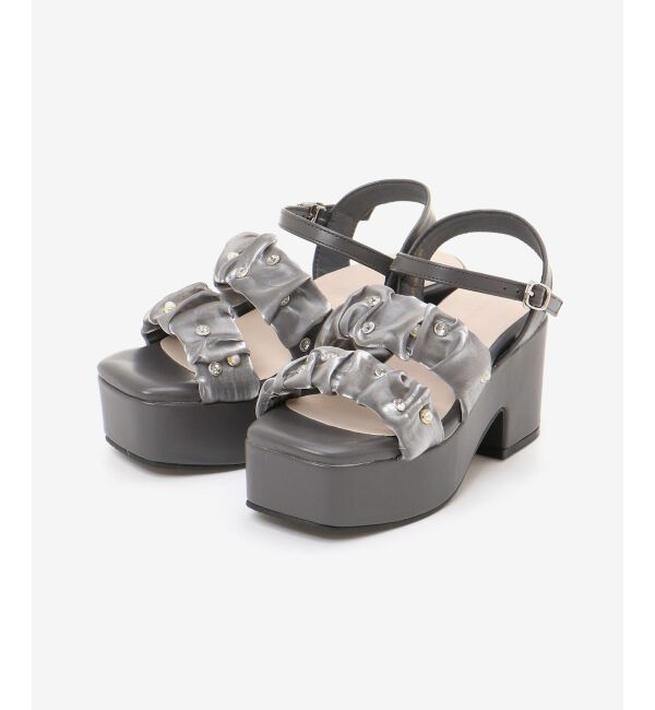 MAJESTICLEGON「シアービジュー厚底サンダル」|サンダル|