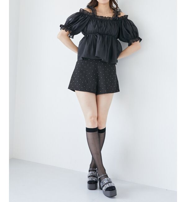 MAJESTICLEGON「シアービジュー厚底サンダル」|サンダル|