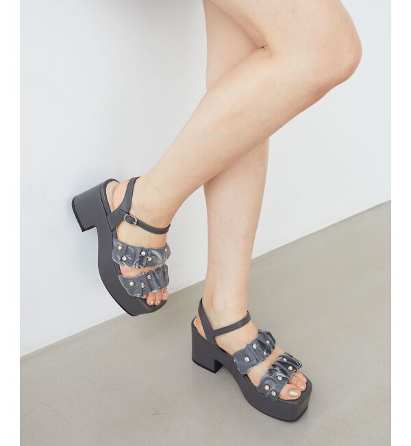 MAJESTICLEGON「シアービジュー厚底サンダル」|サンダル|