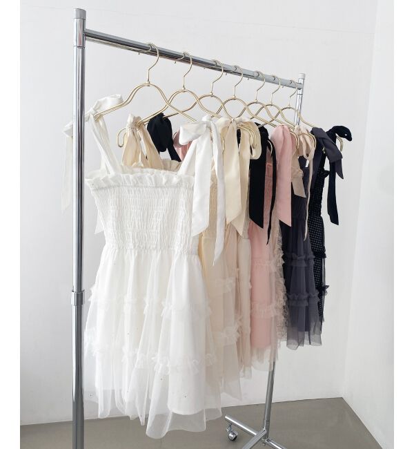 MAJESTICLEGON「マルチway肩リボンチュールビスチェ」|キャミソール|