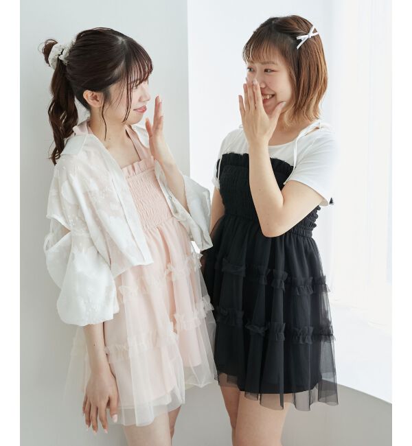 MAJESTICLEGON「マルチway肩リボンチュールビスチェ」|キャミソール|